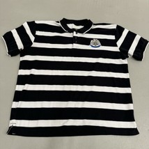 Official Newcastle Striped Polo Shirt Football Soccer Size 2XL Black White - £19.38 GBP