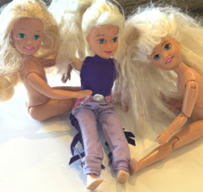 Vintage Barbie Stacie Sister Doll Lot of 3 One Articulated Blonde Hair 1990&#39;s - £10.30 GBP