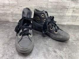 Converse CT All Star Ctas Women 7M Shoes Black Leather Hi Top Big Eyelet... - $37.78 CAD