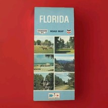 Florida Standard Oil Vintage Travel Road Map 1970 USA Vacation Souvenir - £9.74 GBP