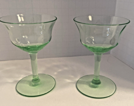 Set of 2 Iridescent Green Cordial/Aperitif Stemmed Glasses - 1.5oz - £8.75 GBP