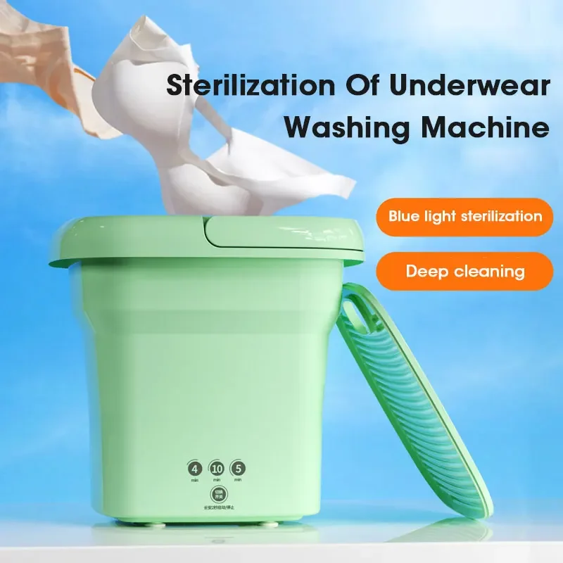 Folding Washing Machine With Dryer Bucket for Clothes Socks Underwear Cl... - $70.27
