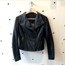 XS - Marc New York Andrew Marc Black Leather Biker Moto Lined Jacket 1018RM - $70.00