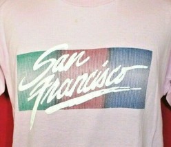 Vintage 80s San Francisco Puff Print Pink 50/50 Tourist T-SHIRT L Screen Stars - £26.10 GBP