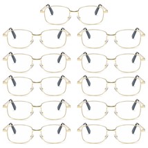 11 PK Mens Womens Metal Frame Clear Lens Reading Glasses Fashion Classic Readers - £16.77 GBP