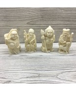 4 pc Lot Chinese Budda and Wisemen Hand Carved Resin Figurines Good Luck... - $392.66 MXN
