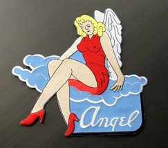 Angel Girl Nose Art Pin Up Air Force Usaf Large Embroidered Jacket Patch 8 Inchs - £8.67 GBP