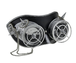 Zeckos Geared Up Spiked Steampunk Adult Goggles Mask with Chain - £11.33 GBP