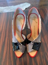Pre-owned GIUSEPPE ZANOTTI Black, Red, Gray Cut Out Pumps SZ 36.5/US 6.5 - £154.28 GBP