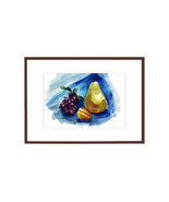 Original Watercolor Still life with fruits 30.5x21.5 cm Home Decor Botan... - £98.83 GBP