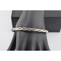 Vintage 925 Sterling Silver Carved Bangle Bracelet - $34.16