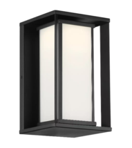 Paxton 1-Light Black Integrated LED Outdoor Wall Sconce with White Panel... - £48.43 GBP