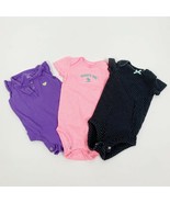 Lot Of 3 Baby Girl 6 Month Bodysuits Short Sleeve One Pieces Outfits - $142.67 MXN