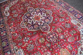 6&#39;2 x 9&#39;3 Geometric Vintage S Antique Hand Knotted Wool Area Rug Oriental Carpet - £1,349.88 GBP
