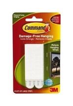 Command Strips 17206 Large White Picture Hanging Strip Pack 4 Count - $12.58