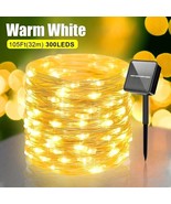 Solar Led String Lights,8 Lighting Modes,Waterproof (300LEDS 105Ft) WARM... - £11.00 GBP