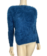 The Limited Women&#39;s V-Back Fuzzy Sweater Cadet Blue Small NWT - €20,32 EUR