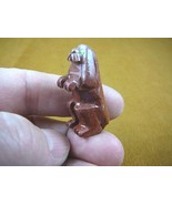 (Y-DOG-HO-ST-7) red HOUND DOG hunting small stone carving SOAPSTONE I lo... - $8.59