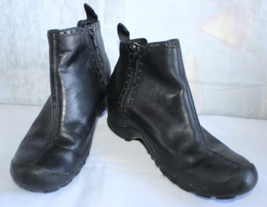 Merrell Plaza Black Leather Mid Waterproof  Women&#39;s Ankle Boots Size 5.5 - $23.36