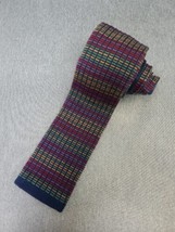 Cacharel Paris Mens Square Tip Tie 100% Cotton Multicolored Stripe Made ... - £14.66 GBP