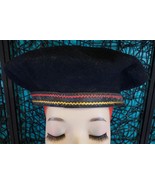 STETSON BERET 7 3/8 DE LUXE BLACK WOOL VINTAGE CAP HAT FRANCE  - $98.01