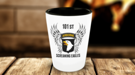 Army 101st Shot Glass Airborne Division Screaming Eagles Wing Veteran Gift 1.5oz - £13.54 GBP