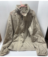LL Bean Khaki Mens XXL Hooded Unlined Nylon Rain Jacket - $34.65