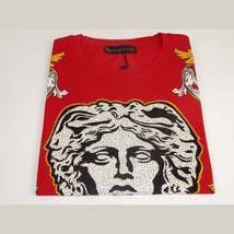 Men LAVERITA European Fashion Shirt Short Sleeves Medusa Floral Design 93361 Red image 4