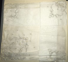 Vtg Handkerchief Hankie Bride Wedding Saginaw Michigan Ippel Pure Linen Romantic - £12.13 GBP