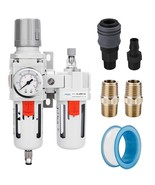 Nanpu 1/2&quot; Npt Compressed Air Filter Regulator Lubricator Combo, 3 In 1 ... - £54.50 GBP