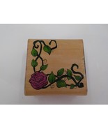 SKY KIDS INC STAMP ROSE AND LEAVES CORNER EDGE WOOD MOUNTED RUBBER 1999 ... - £4.77 GBP