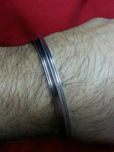 Stunning stainless steel thick 5 lines sikh singh khalsa kara kada bracelet c8 - £14.80 GBP