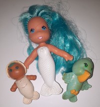 Vintage Kenner Sea Wees Tropicals Camille Baby Cascade Pet Pelly Blue Hair - $69.29