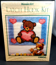 Wonder Art Latch Hook Kit Caron 20&quot; X 27&quot;, Teddy with a Heart - $24.74