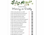 24 Greenery Guess Who Mommy Or Daddy Game - Mom Or Dad Quiz - £22.30 GBP