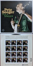 Pete Seeger (1919-2022) USPS Forever Stamp Sheet 2022 - £15.69 GBP