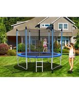 14 Feet Jumping Exercise Recreational Bounce Trampoline with Safety Net ... - €469,59 EUR
