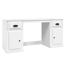 Modern Wooden Home Office Computer Desk Laptop Table With 2 Drawers Cupboards - £161.15 GBP+
