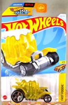 2024 Hot Wheels #162 Fast Foodie 2/5 DESSERT DRIFTER Jello Yellow w/Chrome 5 Sp - £6.13 GBP