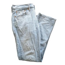 Levi`s 514 Mens Jeans Blue 32x32 Straight Cut Slim Fit Distressed Light Wash - £16.96 GBP