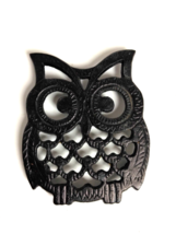 Trivet Black Owl Animal Shape Cast Iron Metal Hot Plate Pot Rest - Adora... - £12.23 GBP