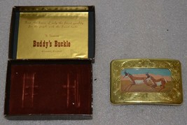 Belt Buckle Vintage Buddys Buckle Stainless Steel Antelope W/ Box Milwau... - $26.17