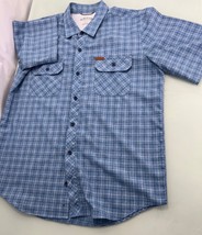 Orvis Men Shirt Large L Lightweight Short Sleeve Button Up Blue Hiking O... - $14.72