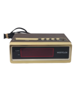 Vintage Westclox Digital Alarm Clock Woodgrain &amp; Cream Model 22649 - €12,88 EUR