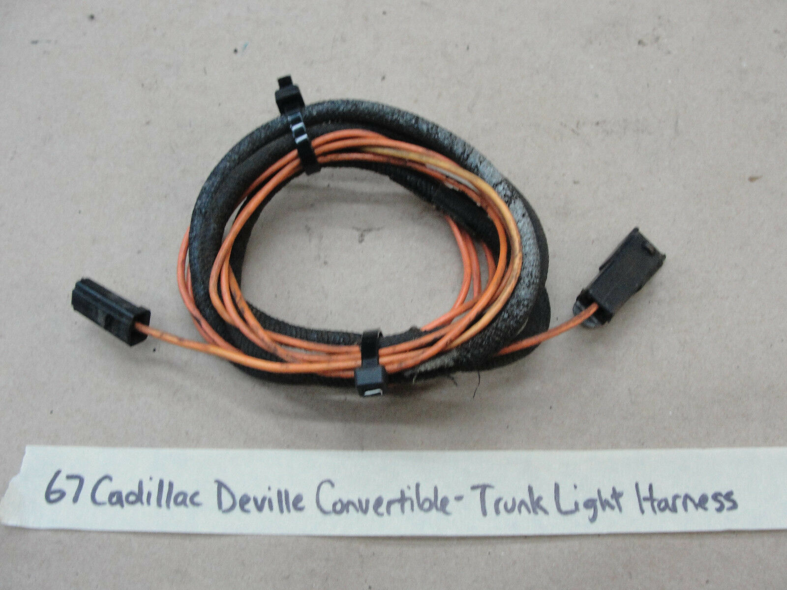 OEM 67 Cadillac Deville CONVERTIBLE TRUNK LIGHT WIRE HARNESS PIGTAIL GM 1967 - $39.59