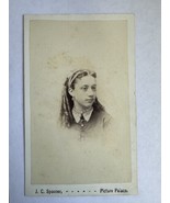 Antique CDV Photo 1860s Beautiful Girl Young Woman in Victorian Dress Ri... - £18.59 GBP