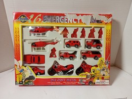 Emergency Force Fire Dept Fire Fighters 16 pc Diecast metal Set Brand new - $19.79