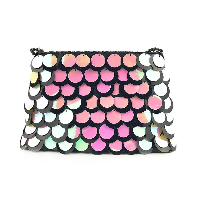 BZVW  Designer Gradient Sequins Chain Clutch Bags For Women 2023 Trend New Fashi - £53.64 GBP