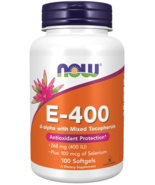 NOW VITAMIN E-400 IU D-Alpha Tocopheryl with Mixed Tocopherols in 100 So... - $25.73