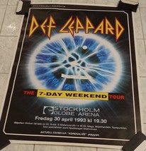 DEF LEPPARD &quot;THE 7-DAY WEEKEND TOUR SWEDEN ORIGINAL POSTER 24 1/2 X 35 I... - £22.05 GBP